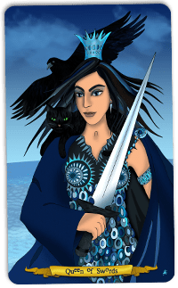 Queen of Swords - Tarot illustration by Annette Abolins
