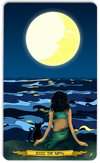 The Moon - Tarot illustration by Annette Abolins