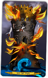 The Tower - Tarot illustration by Annette Abolins