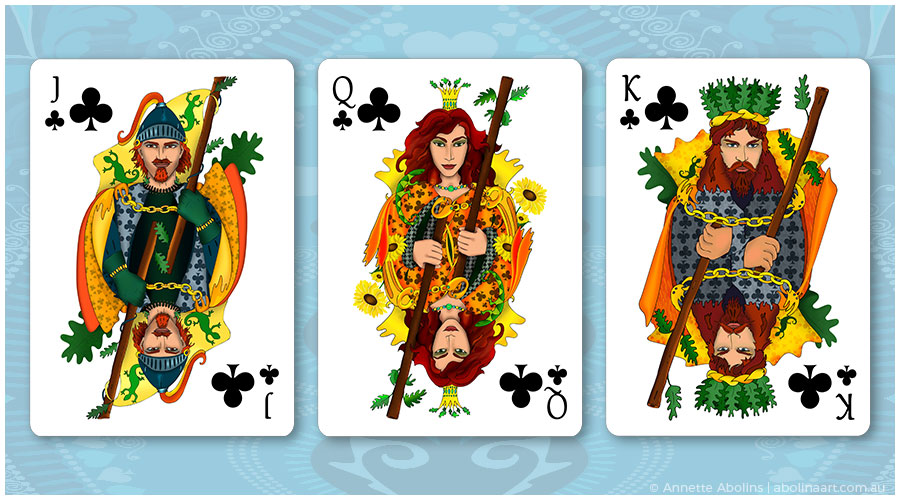 Royal Clubs - Jack Queen King illustrated by Annette Abolins