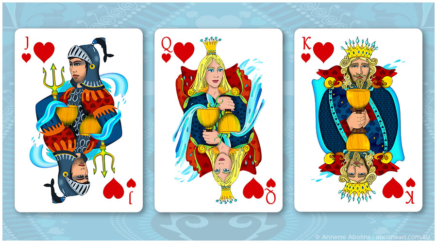 Royal Hearts - Jack Queen King illustrated by Annette Abolins