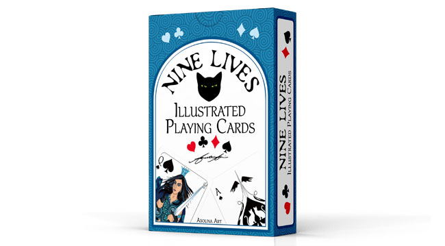 Nine Lives Illustrated Playing Cards - box