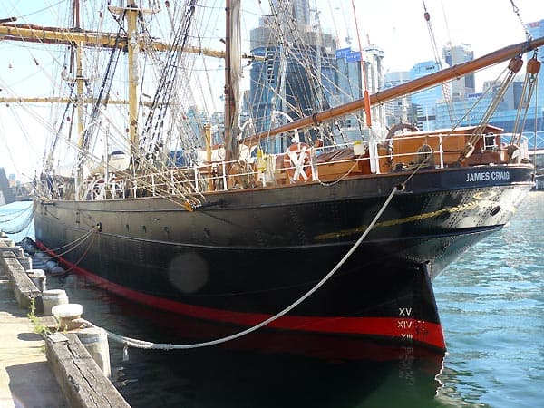 Tall ship moored in Sydney