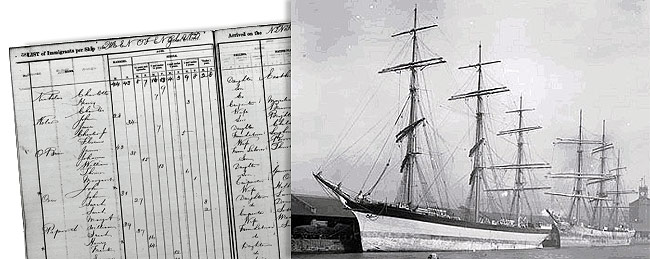 Queen of England ship and passenger log