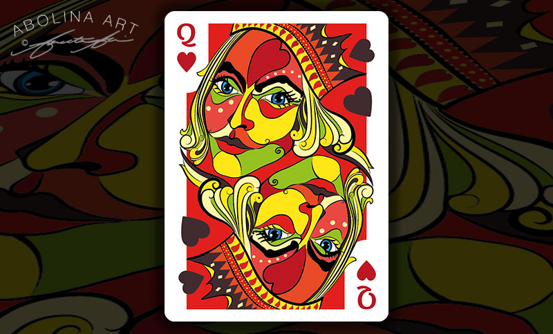Preview in colour - version 2 - Queen of Hearts