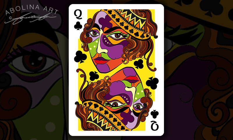 Queen of Clubs - colour version 2