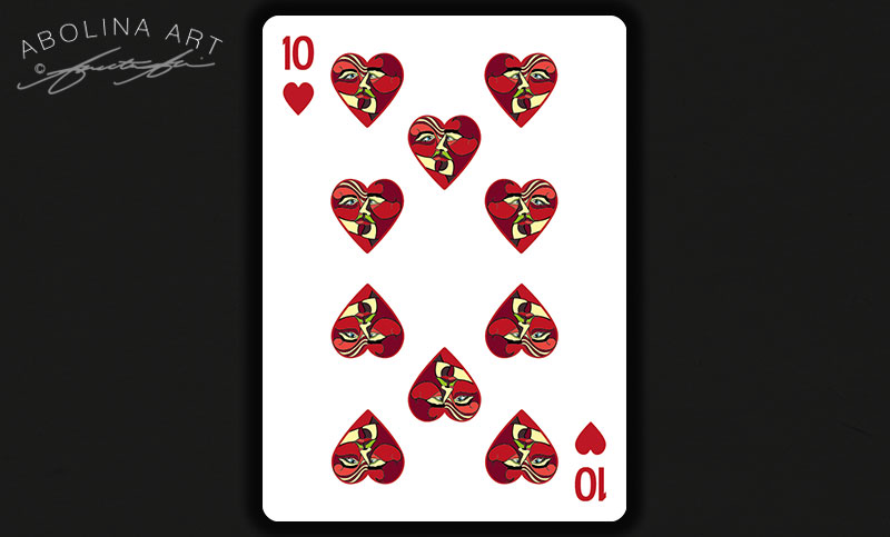 WIP - 10 of Hearts - version 1 - same as the ace