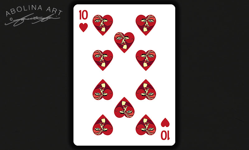 WIP - 10 of Hearts - version 2 - less detail