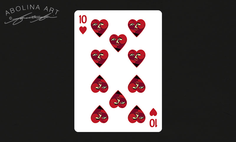 WIP - 10 of Hearts - version 5 - similar to 4 but with emphasis around eyes