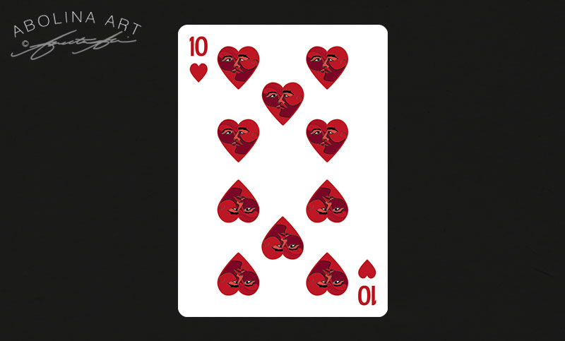 WIP - 10 of Hearts version 4 - subtle and less detail