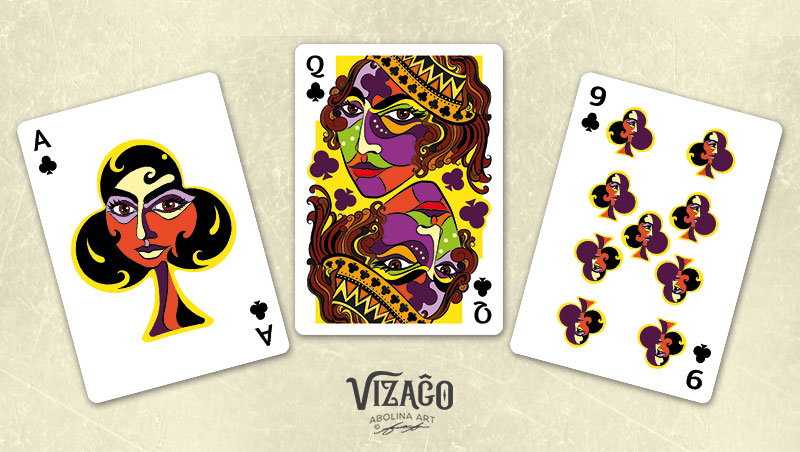 Viza&gcirc;o Clubs - Ace, Queen and number 9