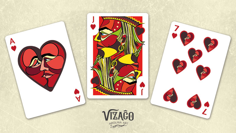 Viza&gcirc;o Hearts - Ace, Jack and number 7