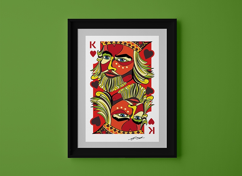 King of Hearts - framing suggestion for art print