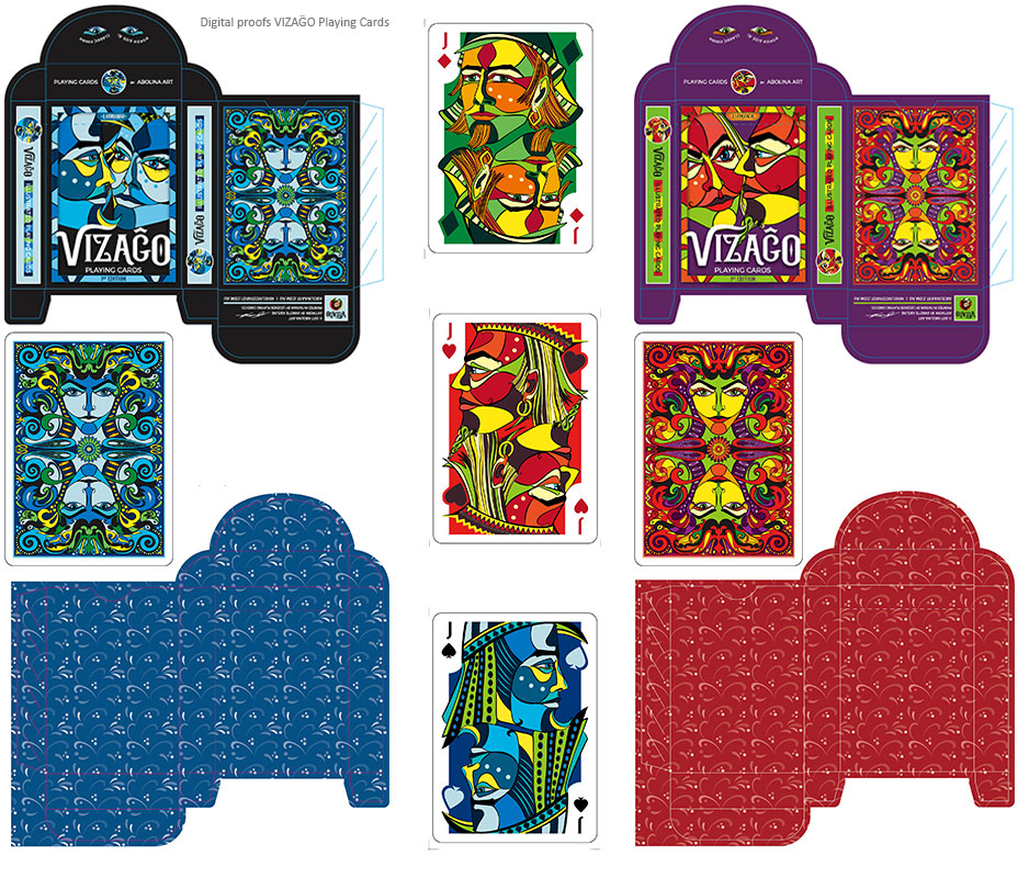 Digital print proofs of VIZAĜO Playing Cards 