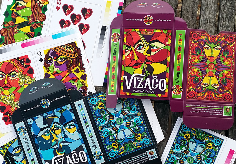 tuck boxes and cards physical proofs for printing VIZAĜO