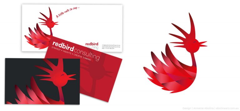 Bright red logo design combining flair and expertise