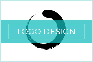 swirl logo behind blue text banner