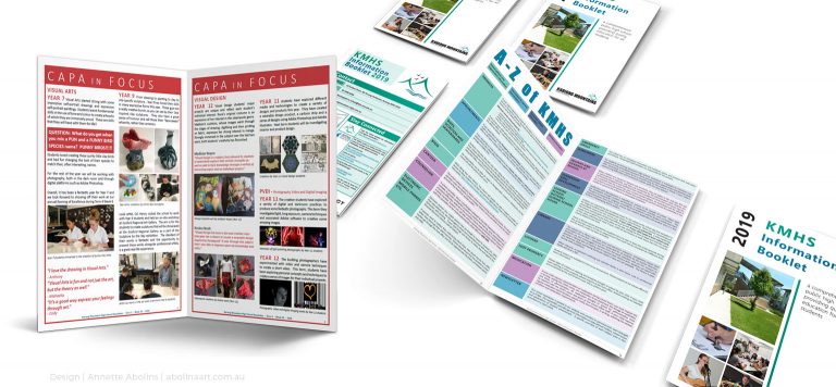 Graphic design for high school, newsletter and information booklet