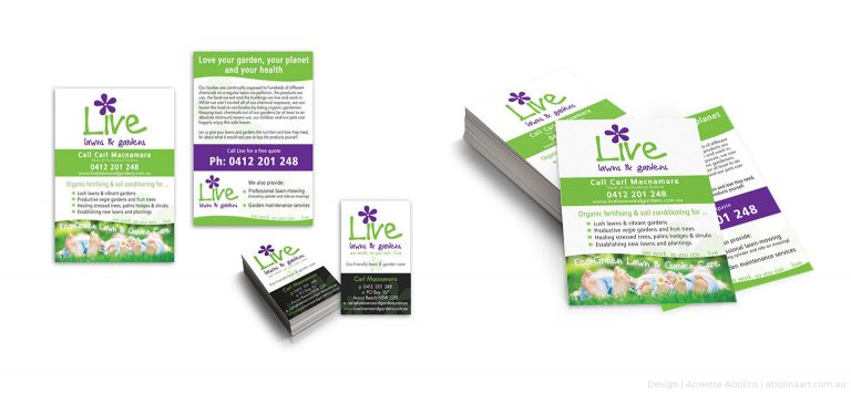 Flyer and business card design for garden business - Abolina Art