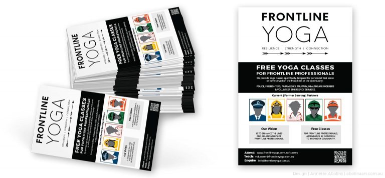 Yoga class poster design for Frontline Yoga