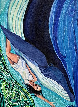 My Whale Dream - Acrylic on board - Annette Abolins