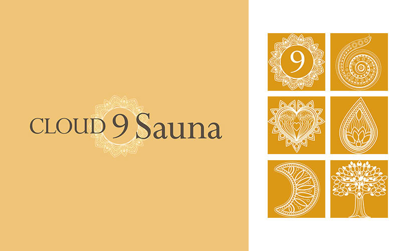 Logo and icon design for sauna business in neutral colours 