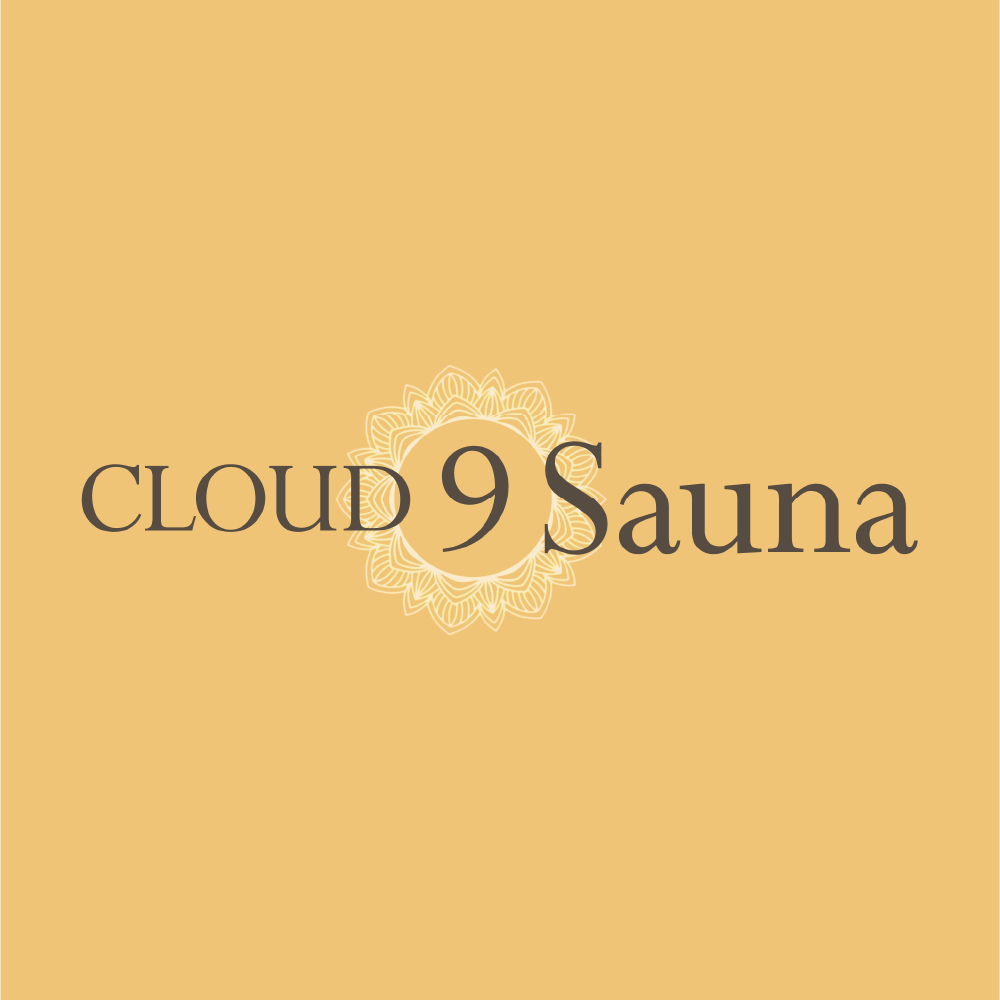 Cloud 9 Sauna logo design on neutral warm background