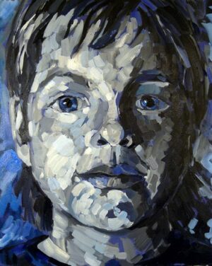 Portrait of Benjamin Artwork by Annette Abolins - Oil on canvas