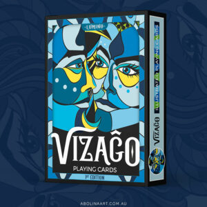 The blue deck with Jack and Queen of Spades on the tuck box