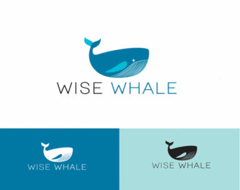 Blue whale logo illustration concept by Abolina Art