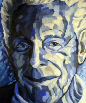 Oil on canvas, portrait of my grandfather Paul, always ready with a smile