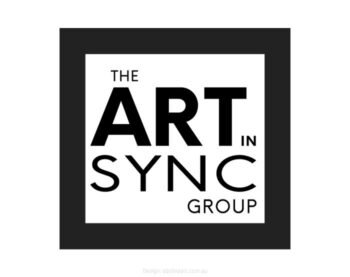 The art in sync group typography logo black on white