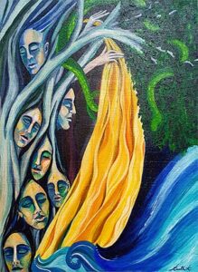 Beyond the Dream Veil Beyond the Dream Veil - Acrylic on board - Annette Abolins