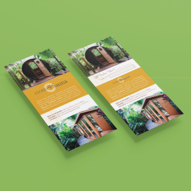 Two flyer designs for Cloud 9 Sauna on green background