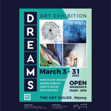 Exhibition poster design on dark background