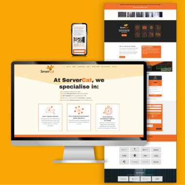Visual display of web design project for Server Cat
